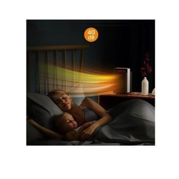 Electric Space Heater with Oscillation & Overheat Tip-Over Protection Black - Picture 3 of 9